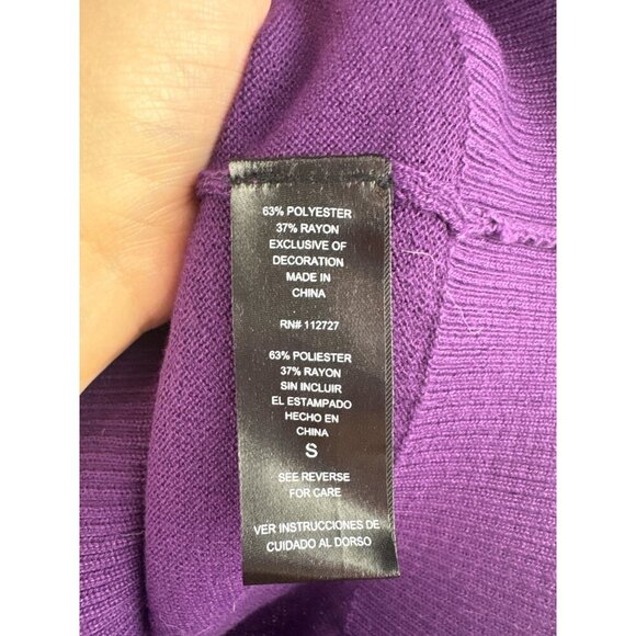 Women’s Central Park West Small Sparkly Plum Cardigan - Picture 6 of 6